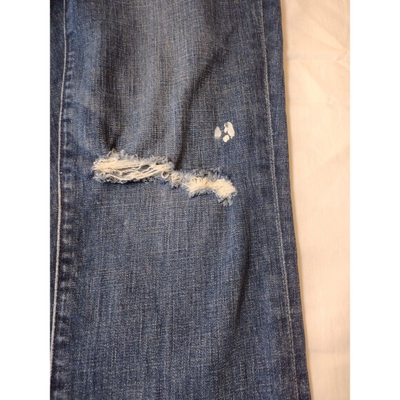 Vintage Gap 1969 Real Straight Distressed Ripped Blue Jeans 100% Cotton 32T - Picture 4 of 16
